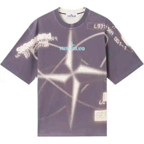 STONE ISLAND Compass logo Cotton T shirt