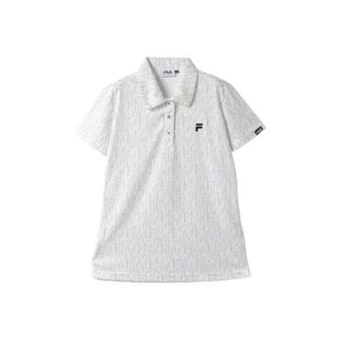 FILA Golf Shirts Women's White Lapel Moderate