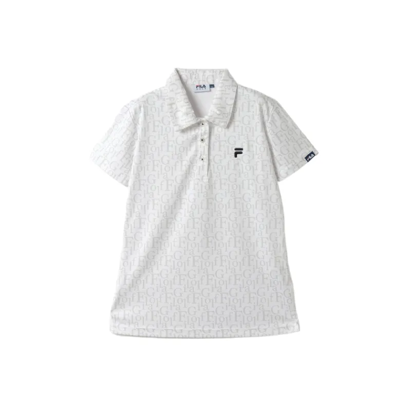 FILA Golf Shirts Women's White Lapel Moderate