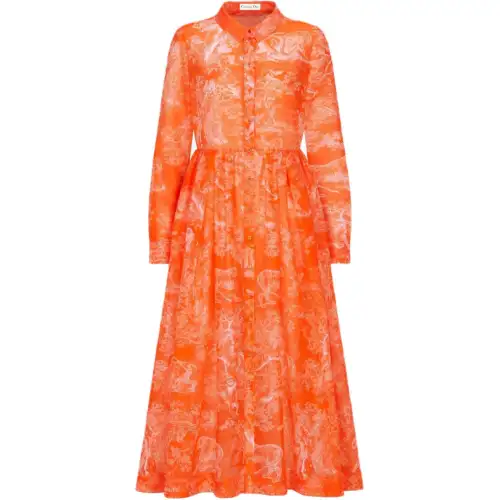 DIOR Long Sleeved Dress Women's Orange