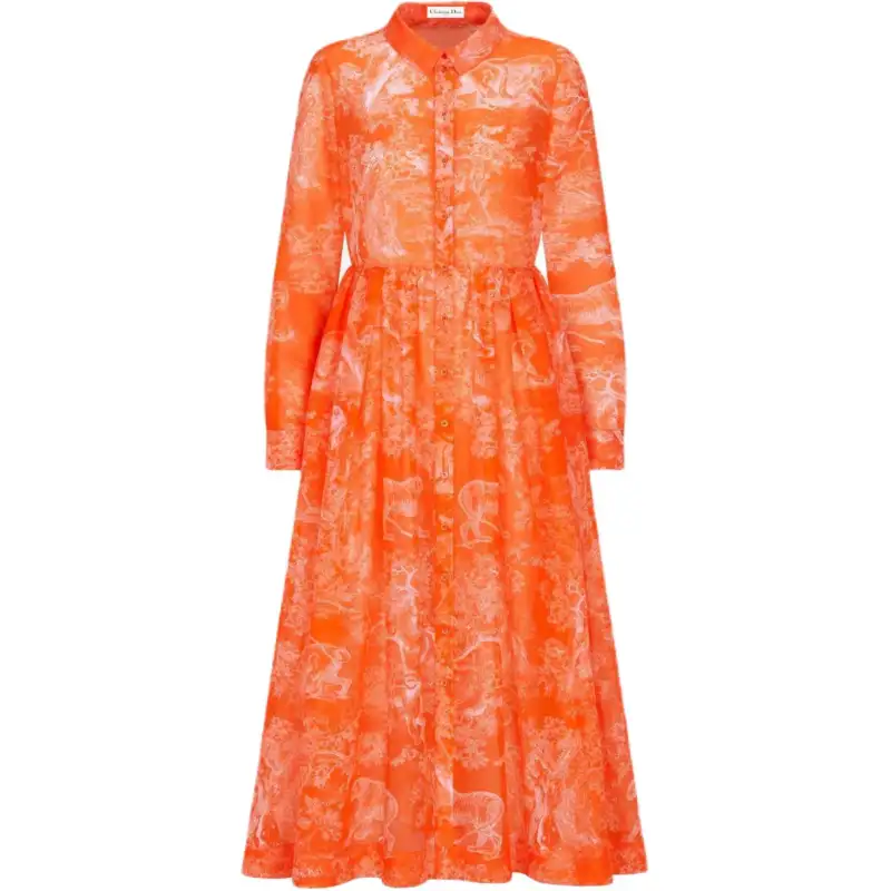 DIOR Long Sleeved Dress Women's Orange