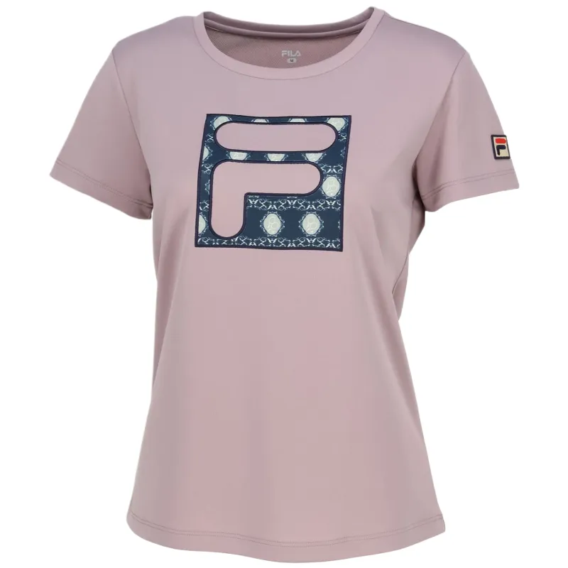 FILA Tennis Tops Women's Gray Pink Crew Neck Moderate
