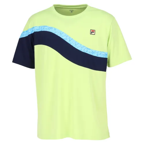 FILA Tennis Tops Men's Neon Green Crew Neck Moderate