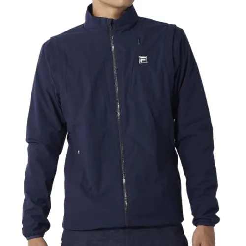 FILA Jackets Men's Marine Blue Stand Collar Moderate Other