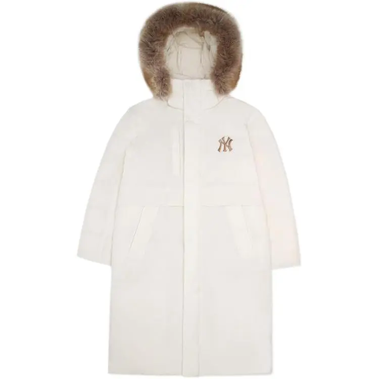 MLB Down Jackets Unisex Cream Hooded (Non-detachable) Moderate Straight Fit