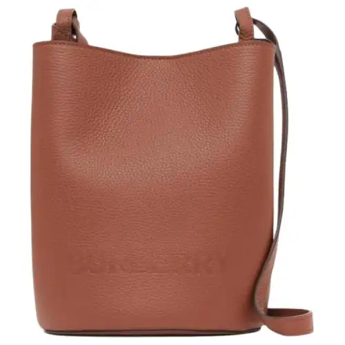 Burberry Calfskin Bucket Bag, Portable Crossbody Bag, Shoulder Bag Women's Brown