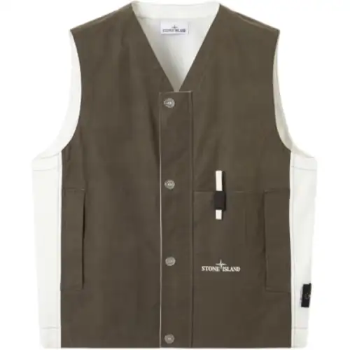 STONE ISLAND Vest Men's Army Green