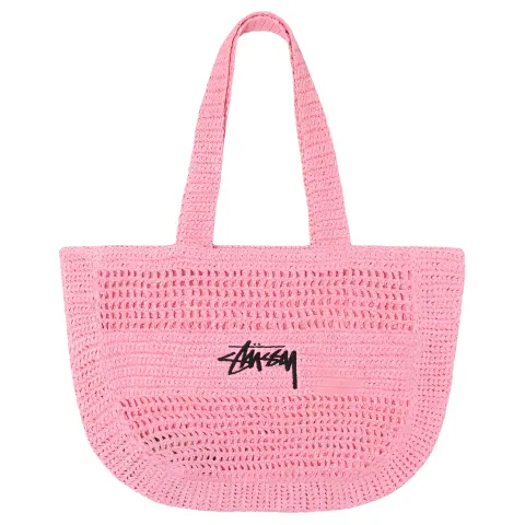 Stussy Woven Tote Bag, Shopping Bag, Handbag, Shoulder Bag Women's Pink