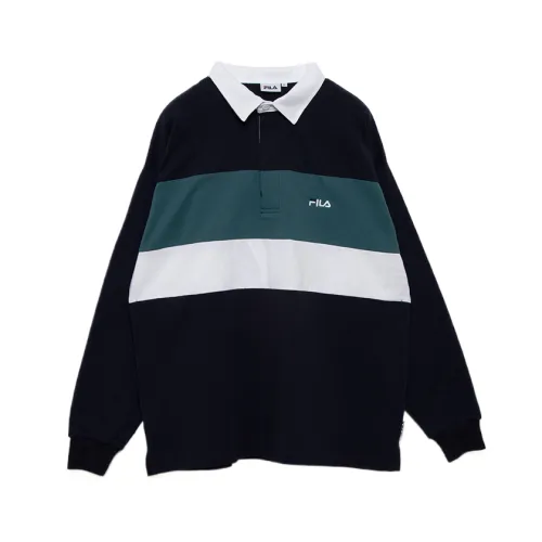 FILA Shirts Men's Navy Blue Polo Collar Moderate