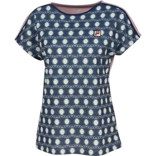 FILA Shirts Women's Marine Blue Crew Neck Moderate