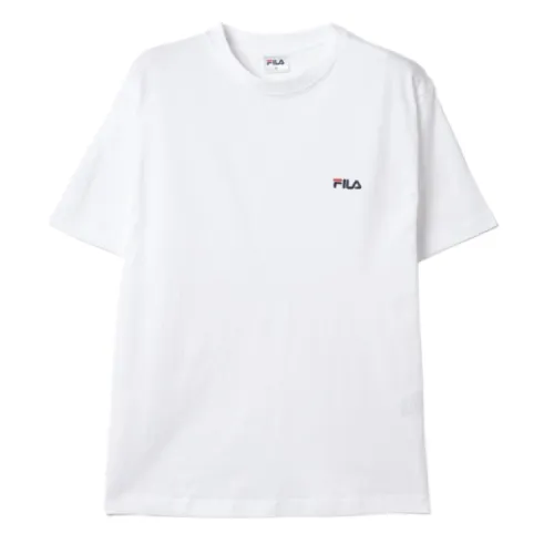 FILA T Shirts Men's White Crew Neck Moderate Straight Fit