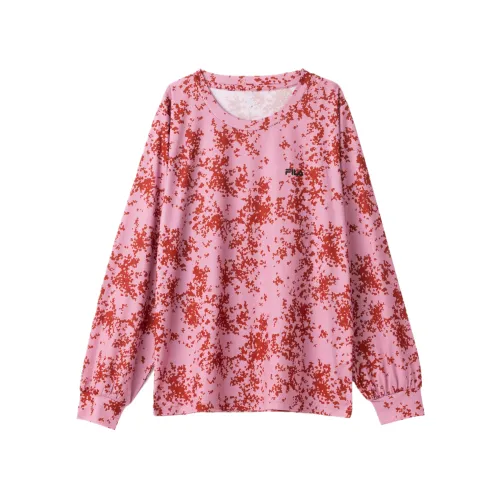 FILA T Shirts Women's Pink Crew Neck Moderate