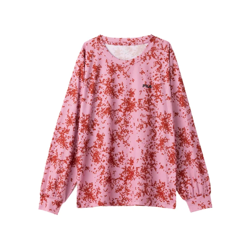 FILA T Shirts Women's Pink Crew Neck Moderate