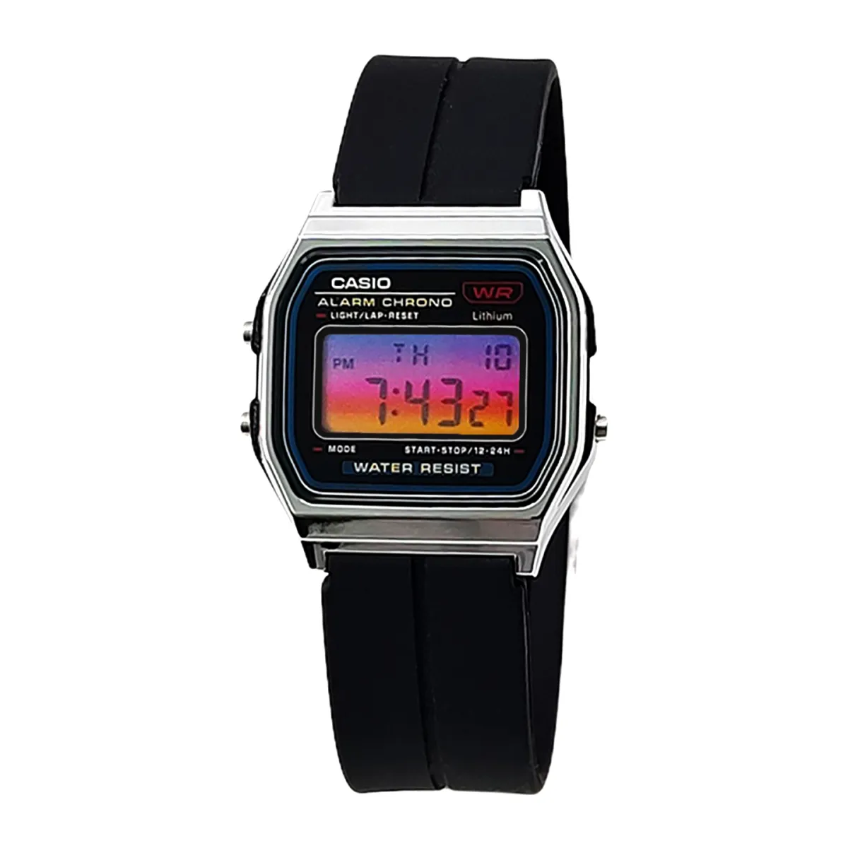 CASIO Custom Collection Quartz Movement Silicone Strap Watch Unisex Black Dial