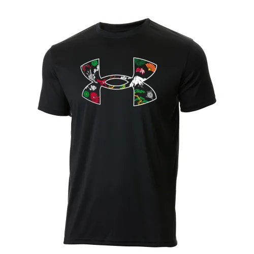 Under Armour T Shirts Unisex Black Crew Neck Moderate Straight Fit