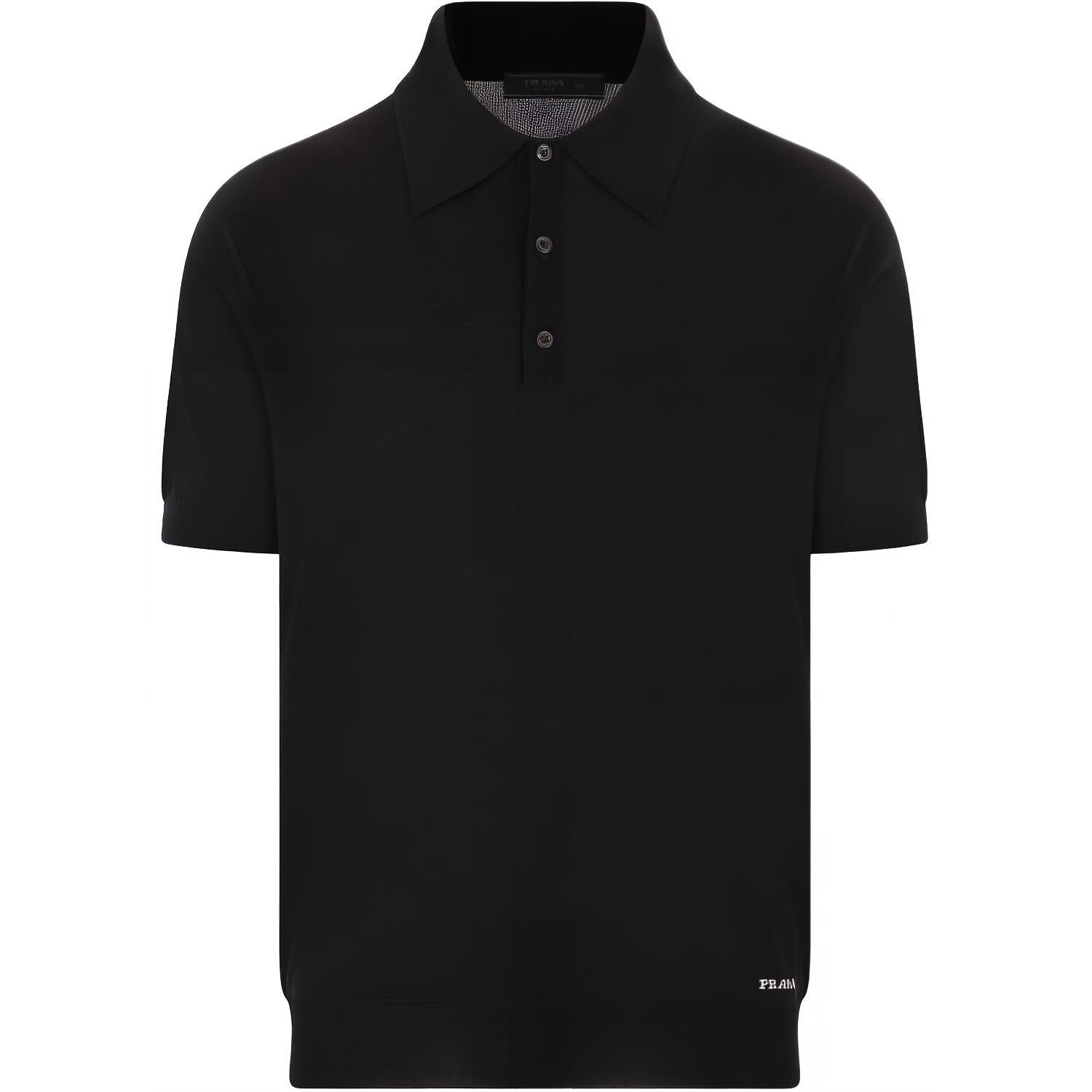 PRADA Logo Jacquard Short Sleeved Polo Shirt
