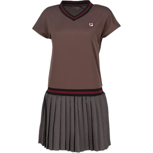 FILA Tennis Tops Women's Dark Brown V Neck Moderate