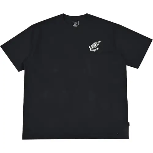 Vans T Shirts Men's Black Crew Neck Moderate Straight Fit