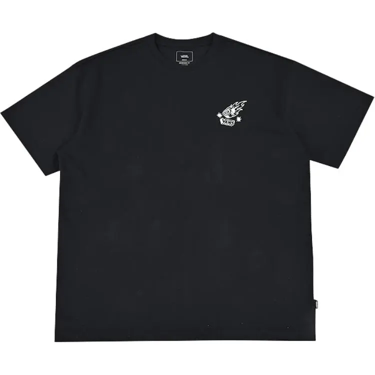 Vans T-Shirts Men's Black Crew Neck Moderate Straight Fit