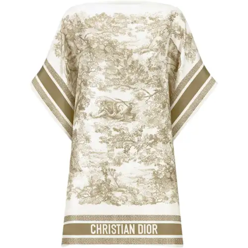 DIOR T Shirts Women's Beige Boat Neck Moderate