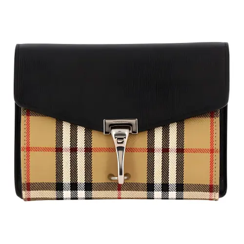 Burberry Plaid Cow Leather, Leather Shoulder Bag, Crossbody Bag Women's Camel
