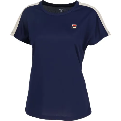 FILA Tennis Tops Women's Marine Blue Crew Neck Moderate