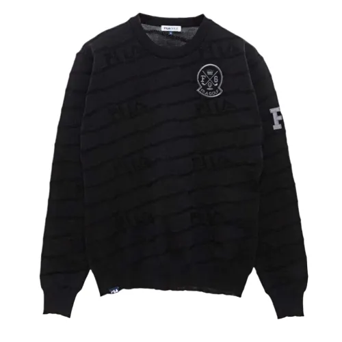 FILA Golf Sweaters Men's Black Crew Neck Moderate