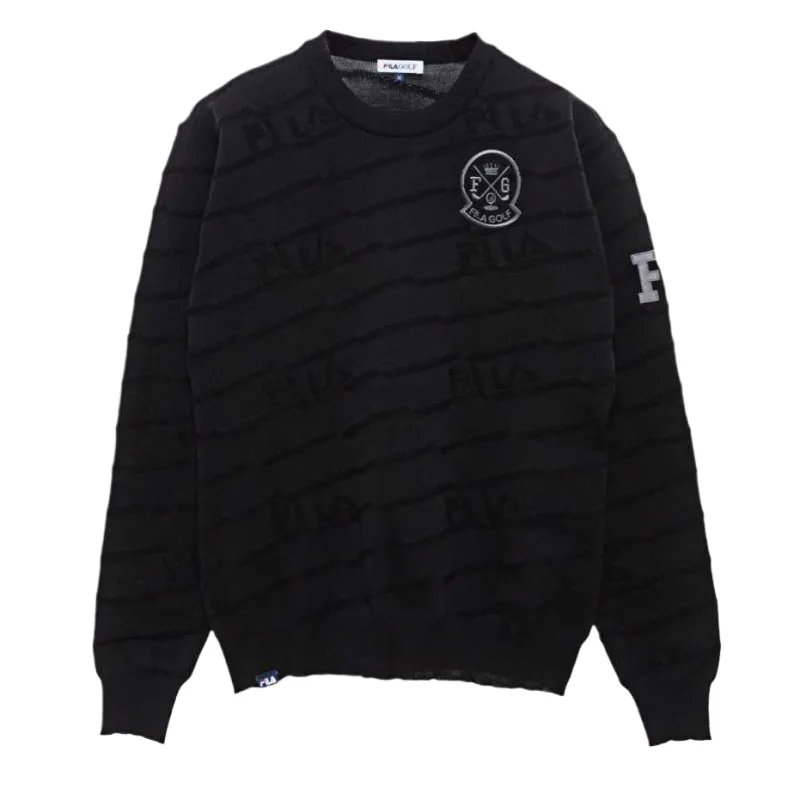 FILA Golf Sweaters Men's Black Crew Neck Moderate