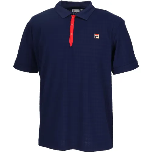 FILA Polo Shirts Men's Navy Polo Collar Moderate Straight Fit
