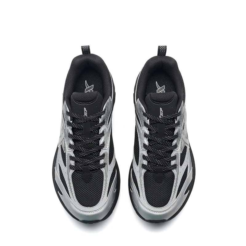 XTEP Dust Free 7.0 Cushioning Support Rebound Low top Casual City Commuting Running Shoes Women’s Black Silver