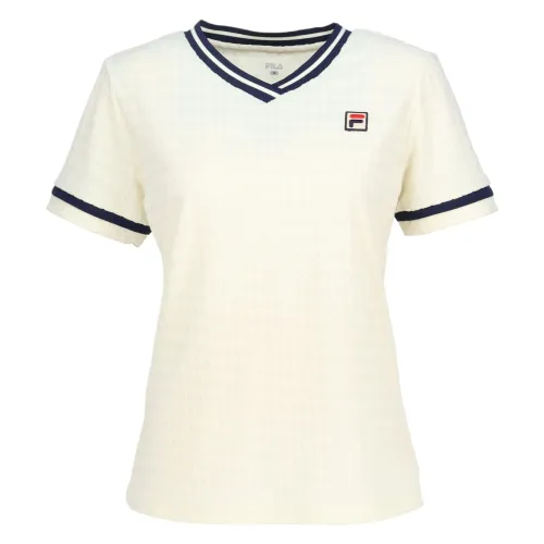 FILA Tennis Tops Women's Beige V Neck Moderate