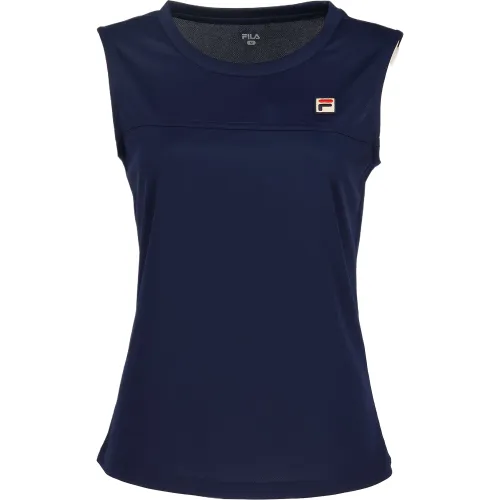 FILA Tennis Tops Women's Marine Blue Crew Neck Moderate