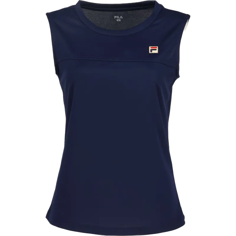 FILA Tennis Tops Women's Marine Blue Crew Neck Moderate