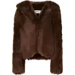 LOEWE Hooded Faux Fur Coat