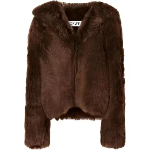 LOEWE Hooded Faux Fur Coat