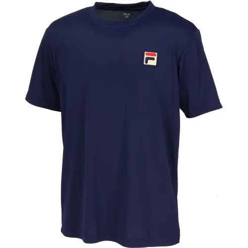 FILA Tennis Tops Men's Marine Blue Crew Neck Moderate