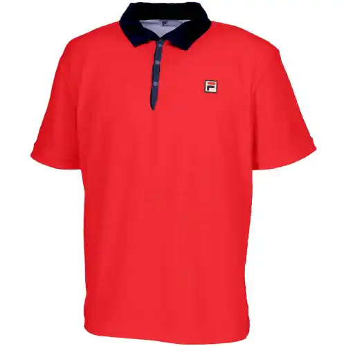 FILA Tennis Tops Men's Red Polo Collar Moderate