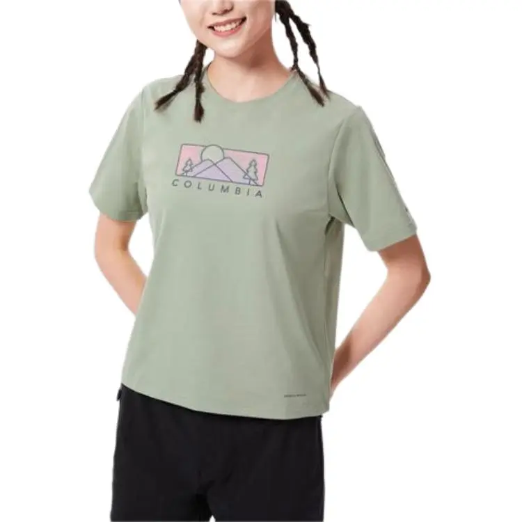 Columbia T-Shirts Women's Matcha Crew Neck Moderate Straight Fit