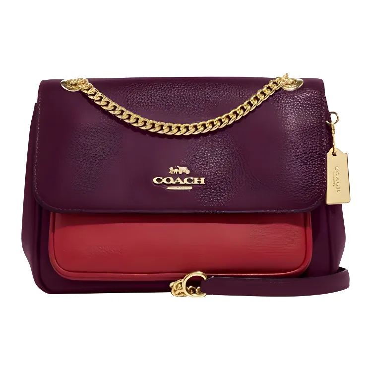 COACH Klare Cow Leather Crossbody Bag, Shoulder Bag Medium Women's Boysenberry & Red