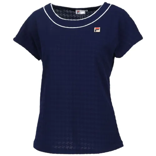 FILA Tennis Tops Women's Dark Blue Crew Neck Thin