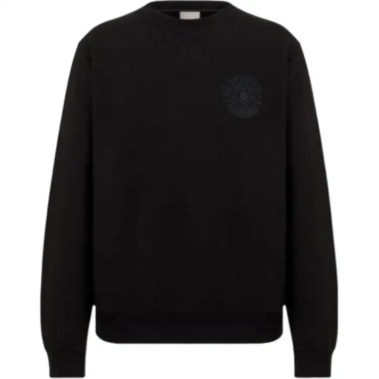 DIOR Sweatshirts Men's Black Crew Neck Moderate Regular