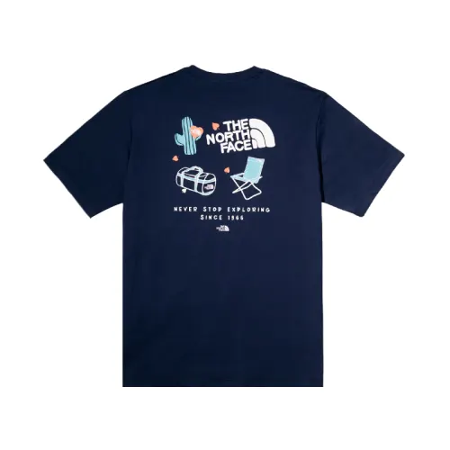 The north face, travel breathable quick dry T-shirt for traveling with a round collar for men and women, with short sleeve