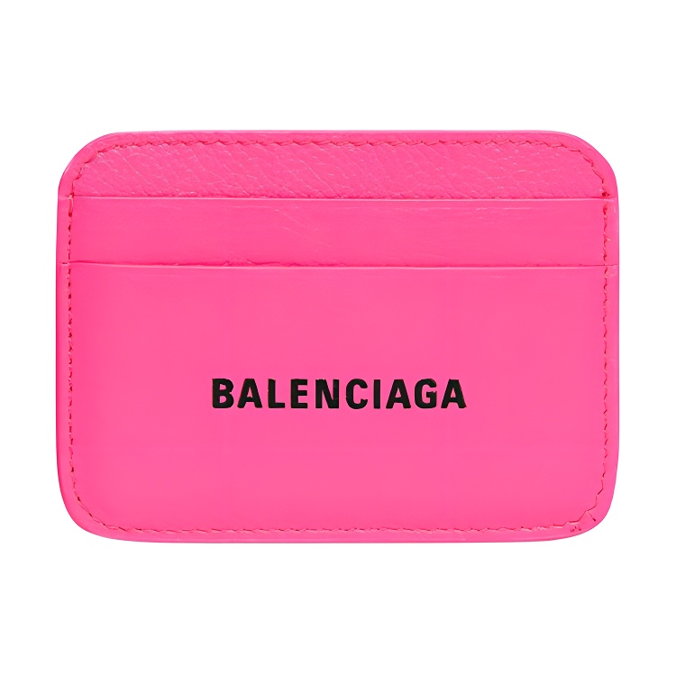 Balenciaga Cash Grained Calfskin Card Holder Card Holder Women's Pink
