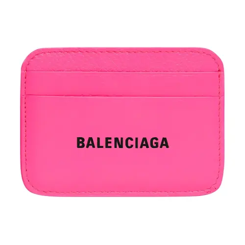Balenciaga Cash Grained Calfskin Card Holder Card Holder Women's Pink