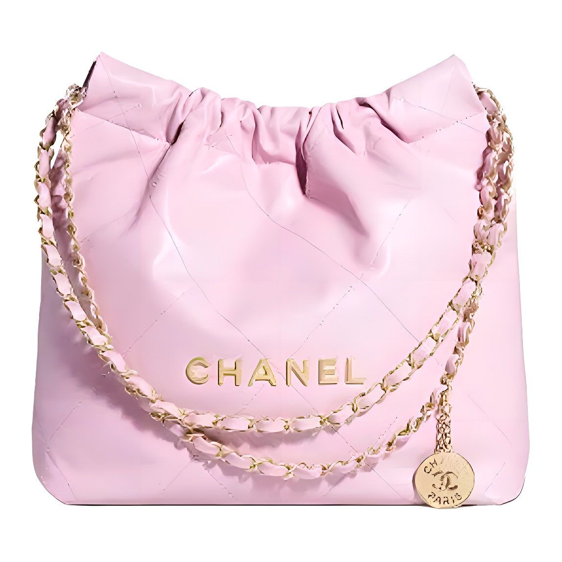 CHANEL 22Bag Smooth Finish Calfskin Portable Crossbody Bag, Shoulder Bag Small Women's Pink