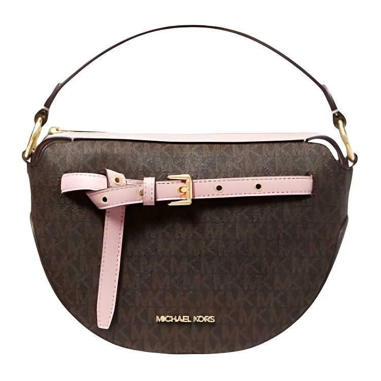 Женская сумка MICHAEL KORS Emilia (коричнево-розовая)
