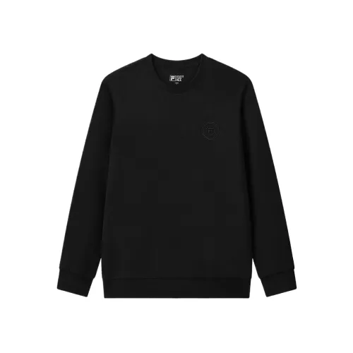 FILA Sweatshirts Men's Jet Black Crew Neck Moderate Regular