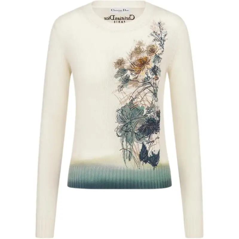 DIOR FW25 Cashmere Sweater Women's Beige