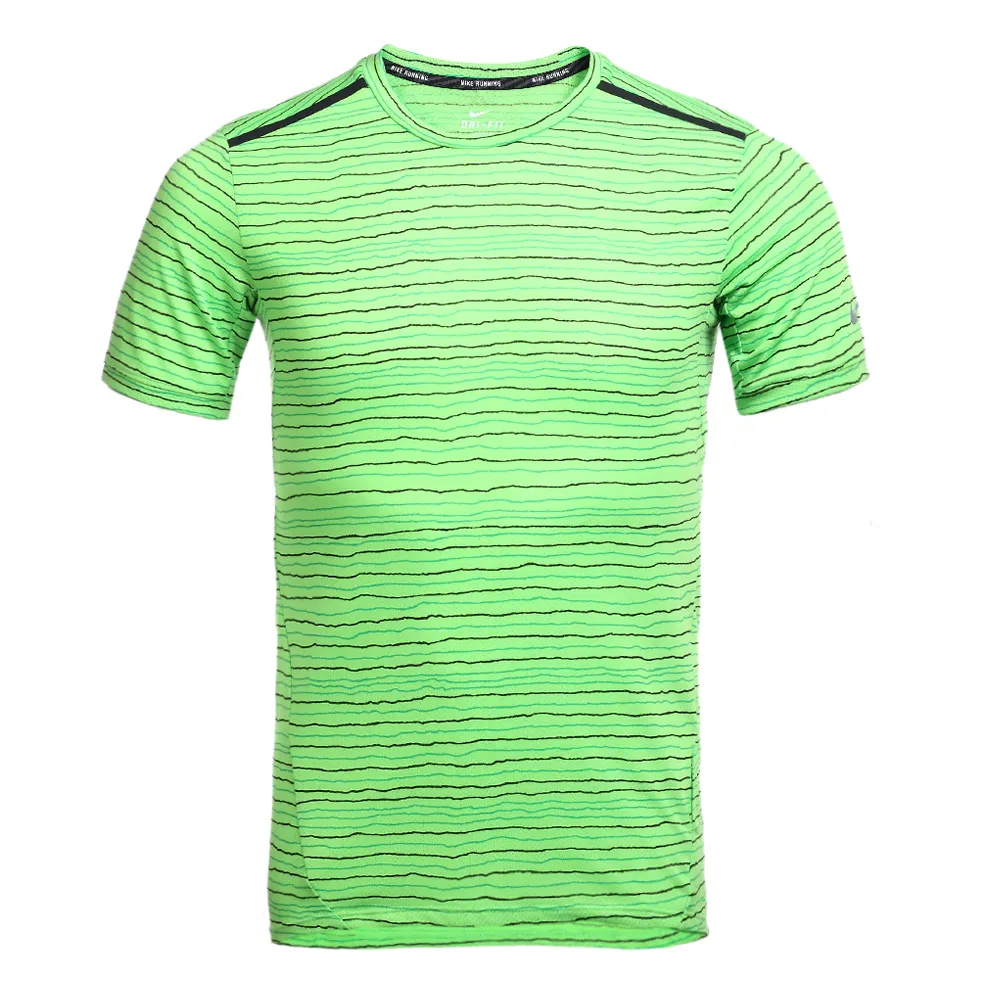 Nike T-Shirts Men's Green Crew Neck Moderate