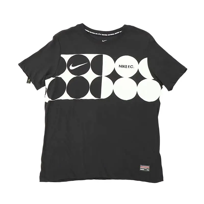 Nike FC T-Shirts Men's Black Crew Neck Thin